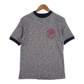 Cushman クッシュマン BADGER BAND リンガーTシャツ グレー ネイビー Size M