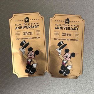 ディズニーストア　東京ディズニーリゾート店　25周年　ステッカー　2枚セット(シール)