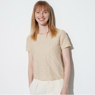 ユニクロ UNIQLO シャーリングT 新品タグ付 ベージュ