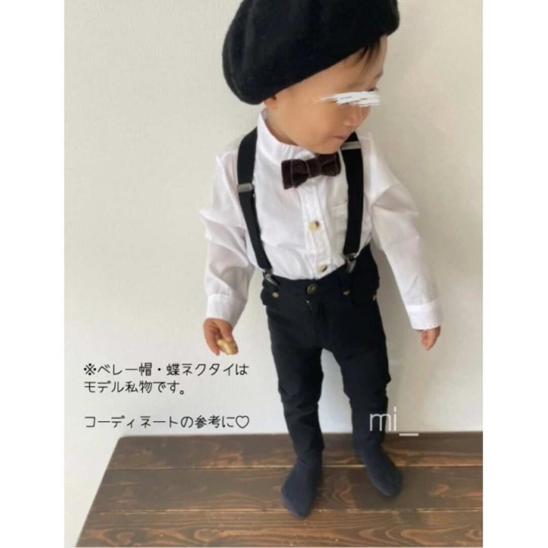 新品⭐️キッズ 90 フォーマル セット シャツ サスペンダー スーツ パンツ キッズ/ベビー/マタニティのベビー服(~85cm)(セレモニードレス/スーツ)の商品写真