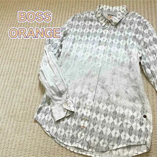ヒューゴボス(HUGO BOSS)のボスオレンジ　　デザイン　総柄シャツ　長袖(シャツ)