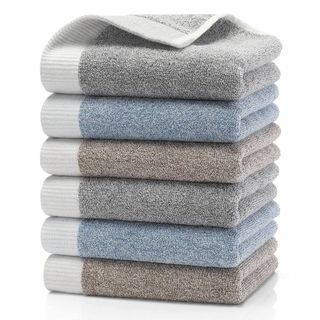 【特価セール】フェイスタオル 6枚セット 3色 HomeFirst 瞬間吸水 速(タオル/バス用品)