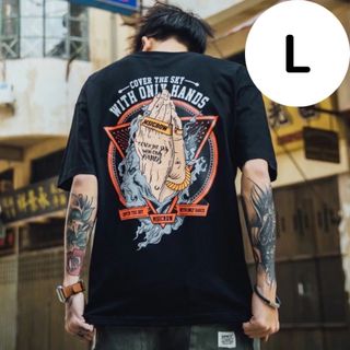 【大人気】メンズ　Ｔシャツ　オーバーサイズ　黒　ビッグロゴ　ユニセックス