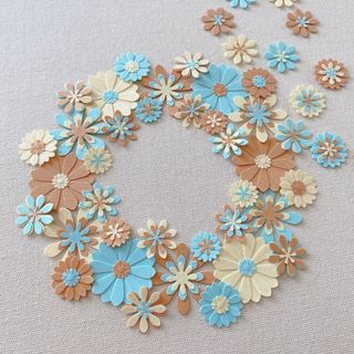 p1004＊クラフトパンチ　花　アルバム　飾り　メッセージ　ペーパーフラワー