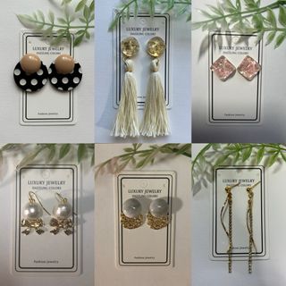 ハンドメイドピアス　まとめ売り6点セット(ピアス)