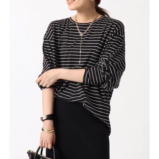エーピーストゥディオ(AP STUDIO)のAP STUDIO  Oversized Striped Tシャツ (カットソー(長袖/七分))