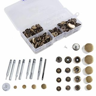 ミライヤ レザークラフト バネホック打ち具セット バネホックセット 60組 5種(その他)