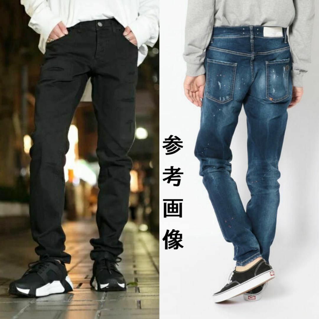 P.M.D.S.(ピーエムディーエス)のP.M.D.S.　RICHARD　【M】　スキニー　ストレッチ　黒　イタリア メンズのパンツ(デニム/ジーンズ)の商品写真