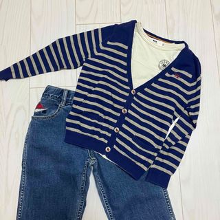 ハッカキッズ(hakka kids)のスコッチシュランク◡̈⃝♩ハッカキッズ　ボーダー　カーディガン(カーディガン)