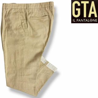 ジーティーアー(G.T.A)のJ6238 美品 GTA バイロン リネン1プリーツグルカパンツ ベージュ 52(スラックス)