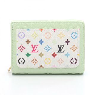 ルイヴィトン(LOUIS VUITTON)のルイ・ヴィトン LOUIS VUITTON LV×TM　ポルトフォイユ クレア 二つ折り財布 財布 レザー PVC モノグラム・アンプラント レディース グリーン系 / マルチカラー M13619 【中古】(財布)