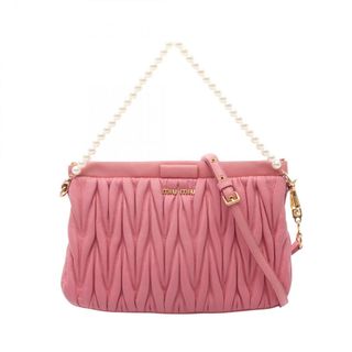 ミュウ ミュウ Miu Miu MATELASSE マテラッセ ハンドバッグ バッグ レザー レディース ピンク系 RP0356 【中古】(ハンドバッグ)