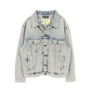 バレンシアガ(BALENCIAGA)のバレンシアガ BALENCIAGA バックロゴ刺繍 デニムジャケット 衣料品 アウター コットン メンズ ブルー系 557351 【中古】(Gジャン/デニムジャケット)