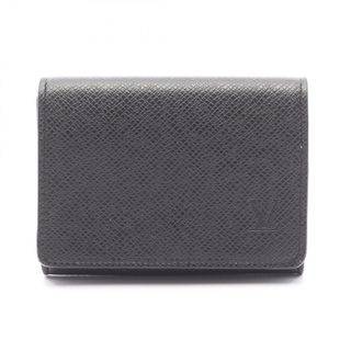 ルイヴィトン(LOUIS VUITTON)のルイ・ヴィトン LOUIS VUITTON アンヴェロップ カルト ドゥ ヴィジット NM タイガ ノワール カードケース アクセサリー レザー メンズ ブラック系 M64595 【中古】(名刺入れ/定期入れ)