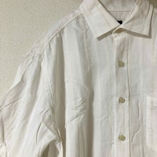 半袖シャツ Mサイズ 白系 古着(シャツ)