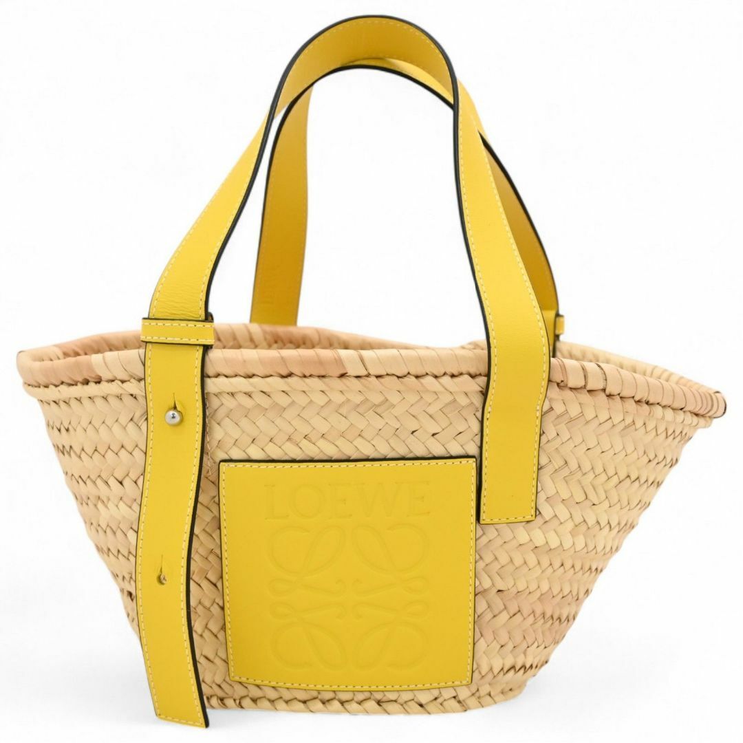 LOEWE ロエベ ノベルティ カゴバック アナグラム LOEWE - ロエベ カゴバッグ アナグラム スモール イエロー A