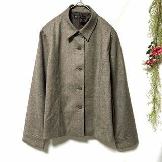 美品✨【PRENON ASSHU】 ジャケット カシミア混 ヘリンボーン (L)(テーラードジャケット)