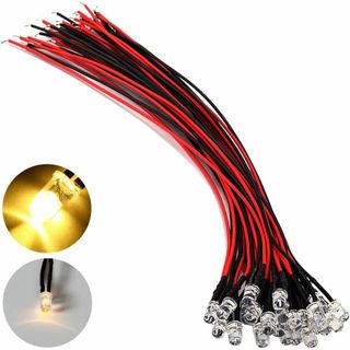 ジオラマ電飾に チップ ＬＥＤ 5mm 20本入り F5 小型 電球 配線付き 