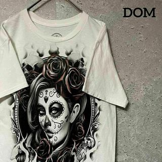 DOM ドム Tシャツ 半袖 スカル オシャレ コットン 薔薇 S