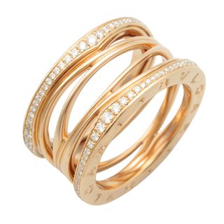 ブルガリ(BVLGARI)のブルガリ BVLGARI B-zero1 デザインレジェンド リング ダイヤ リング・指輪 ジュエリー K18PG（ピンクゴールド） ダイヤモンド レディース クリア系 【中古】(リング(指輪))
