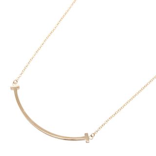 ティファニー(Tiffany & Co.)のティファニー TIFFANY＆CO Tスマイル スモール ネックレス ネックレス ジュエリー K18PG（ピンクゴールド） メンズ レディース ゴールド系 【中古】(ネックレス)