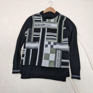 【マリクレール】ニット　ゴルフウェア　総柄　M ウール　レディース