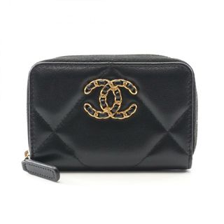 シャネル(CHANEL)のシャネル CHANEL シャネル19 ジップコインパース コインケース 財布 ラムスキン（羊革） レディース ブラック系 AP0949 【中古】(コインケース)
