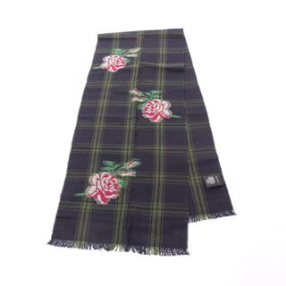 グッチ(GUCCI)のグッチ GUCCI マフラー 衣料品 ウール レディース ネイビー系 / マルチカラー 481896 【中古】(マフラー/ショール)