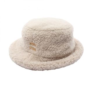 ミュウ ミュウ Miu Miu シーレ MONTONE ハット 帽子 シアリング レディース アイボリー系 5HC196 【中古】(ハット)
