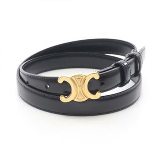 セリーヌ(CELINE)のセリーヌ CELINE トリオンフ 18MM スモール ベルト 衣料品 レザー レディース ブラック系 【中古】(ベルト)