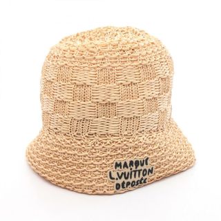 ルイヴィトン(LOUIS VUITTON)のルイ・ヴィトン LOUIS VUITTON ハット ダミエ ラフィア ハット 帽子 レーヨン レディース ベージュ系 M7570L 【中古】(ハット)