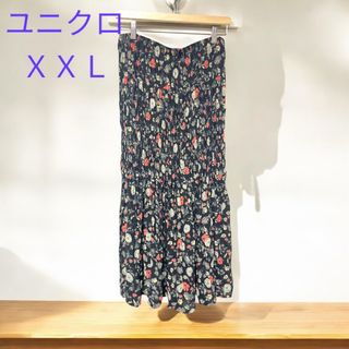 UNIQLO - S888❤️ ユニクロ　イネスコラボ　ツイストプリーツロングスカート　XXL 花柄
