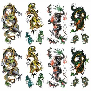 【特価商品】Yesallwas タトゥーシール 龍 竜 飛竜 8枚セット リアル