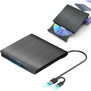 外付けDVDドライブ 高速処理 8XDVD& 24XCD 光学ドライブ外付け 読
