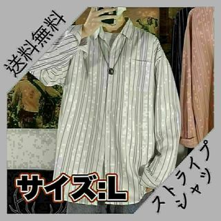 126　ストライプカジュアルシャツ　Lサイズ