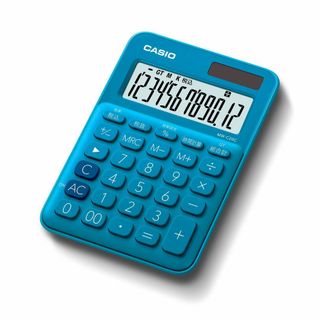 カシオ カラフル電卓 レイクブルー 12桁 ミニジャストタイプ MW-C20C-(OA機器)