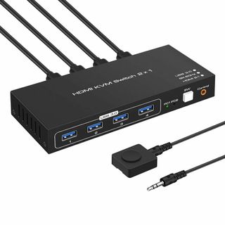 8K HDMI KVM 切替器 2入力1出力 SW206N 2PC 共有 KVM(PC周辺機器)