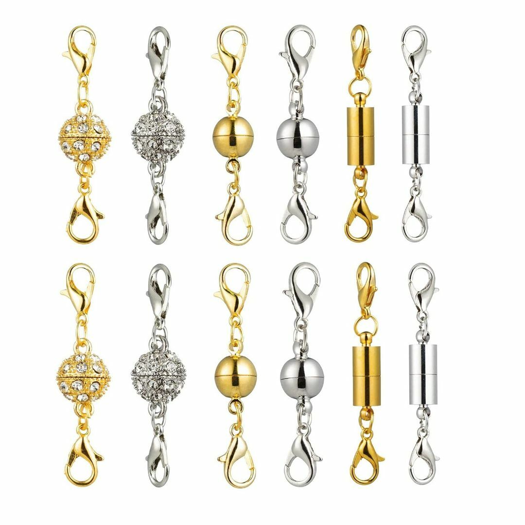 【色:シルバー、ゴールド12個セット】YFFSFDC ネックレス 留め具 マグネ その他のその他(その他)の商品写真
