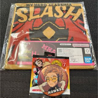 僕のヒーローアカデミア ホークス ビッグ缶バッジ 一番くじ H賞 タオル セット