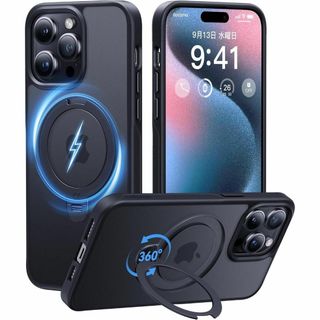 CASEKOO iPhone 14 Pro用 米軍MIL規格 耐衝撃 ブラック