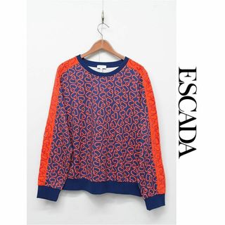 HGC-M342/美品 ESCADA スウェット 総柄 スパンコール ラグラン(トレーナー/スウェット)