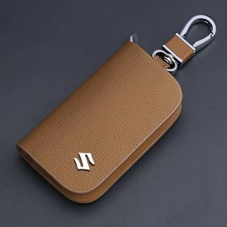 スズキ　SUZUKI　キーケース レザー 革 キーカバー 高級 茶色 オシャレ2(キーホルダー)