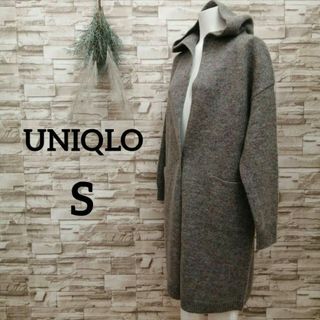 ユニクロ(UNIQLO)のUNIQLO レディース メランジウール フーデットニットコート 長袖 S 51(ロングコート)