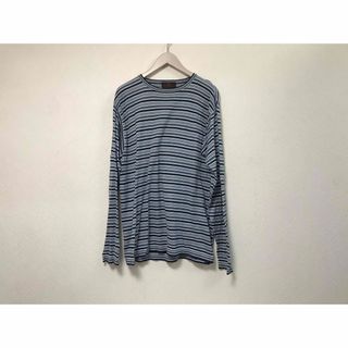 エトロ(ETRO)の本物エトロETROコットンボーダー柄ニット長袖セーターメンズ紺ネイビーL(ニット/セーター)