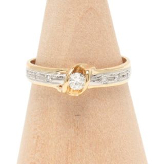 美品 リング 指輪 K18 Pt900 ダイヤ 0.12ct レディース SIZE 10号(リング(指輪))