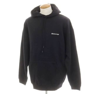 バレンシアガ(BALENCIAGA)の【中古】【未使用】バレンシアガ BALENCIAGA コットン プルオーバー パーカー ブラック【サイズM】【メンズ】(パーカー)