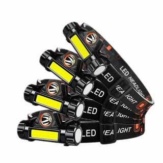 【数量限定】【4個セット】無段階調光 ヘッドライト 充電式 LEDヘッドライト 