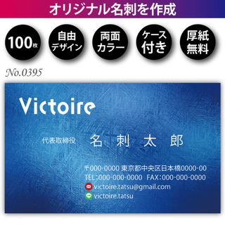 名刺作成 名刺印刷 100枚 両面 フルカラー 紙ケース付 No.0395