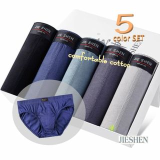 ブリーフ パンツ LL メンズ セット 綿 5枚 5色 無地 セミビキニ 下着(その他)