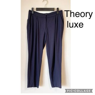 セオリーリュクス テーパードパンツ ストレッチ サマーウール ネイビー 美脚